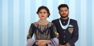 Couple wear navy blue Designer Indo Western and Lehenga choli set - Couples Matching Outfits for Weddings India