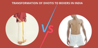 Transformation of Dhotis to boxers in India